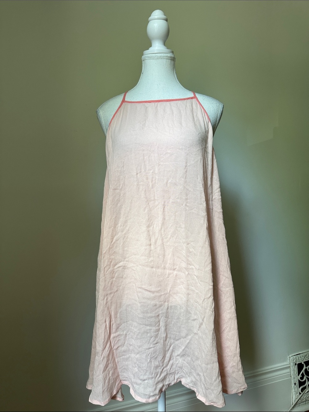 NWT O’NIELL Baby Pink Sheer Flowy Boho Coquette Beach Cover Up Dress Medium